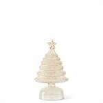 Gold Glass Iced Layers Christmas Trees, Description: Small