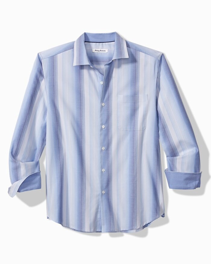 Lazlo Lux Ombré Stripe Long-Sleeve Shirt - Mazarine Blue, Size: Medium