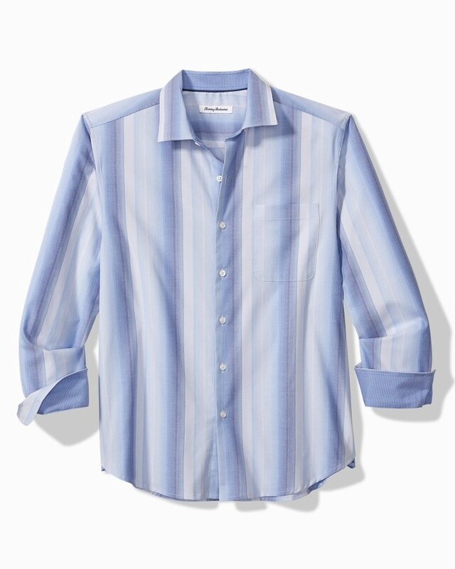 Lazlo Lux Ombré Stripe Long-Sleeve Shirt - Mazarine Blue