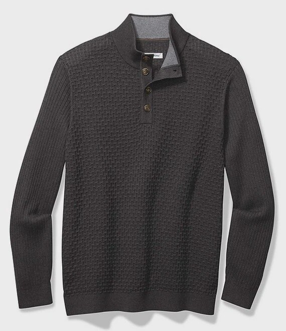 Sandbar Button Mock-Neck Sweater