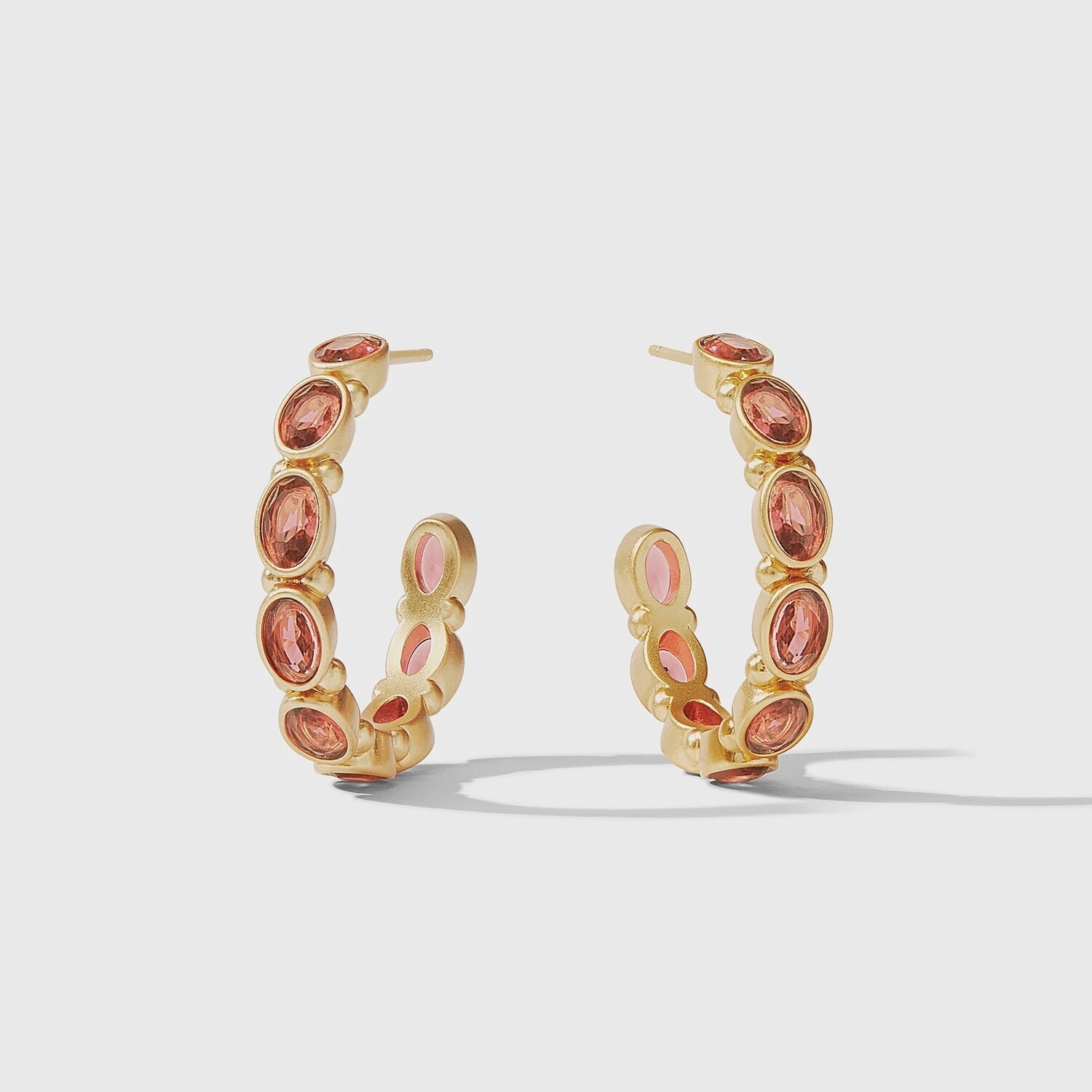 Mykonos Hoop Earrings, Size: Medium, Colour: Coral