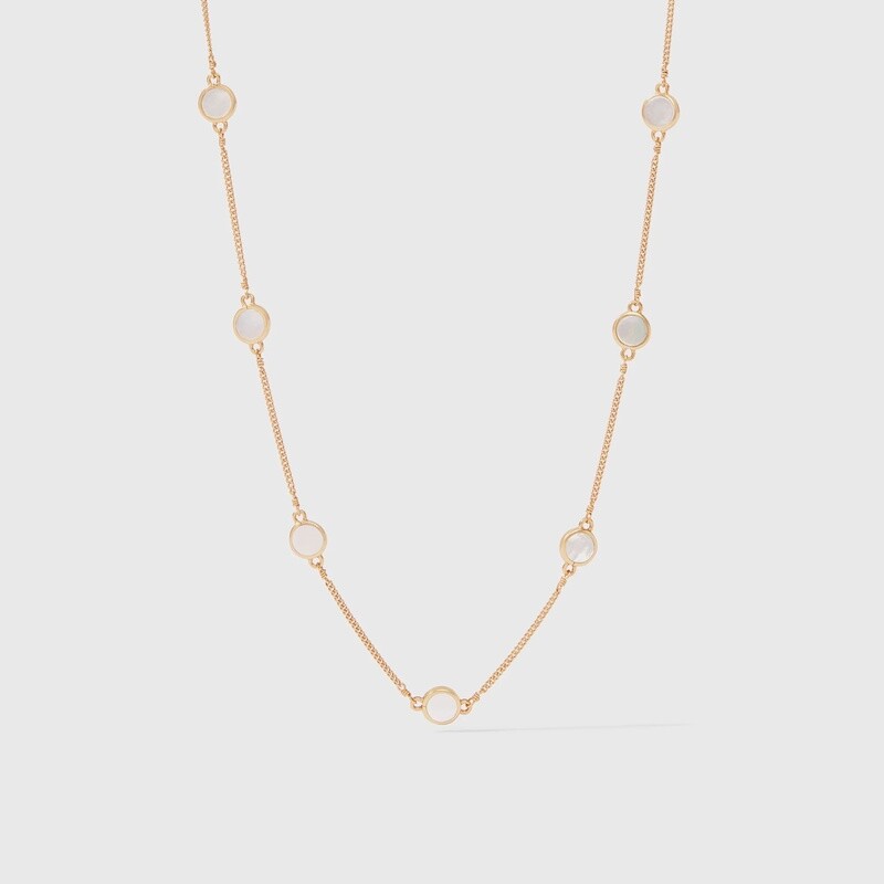 Valencia Delicate Station Necklace - Mother of Pearl