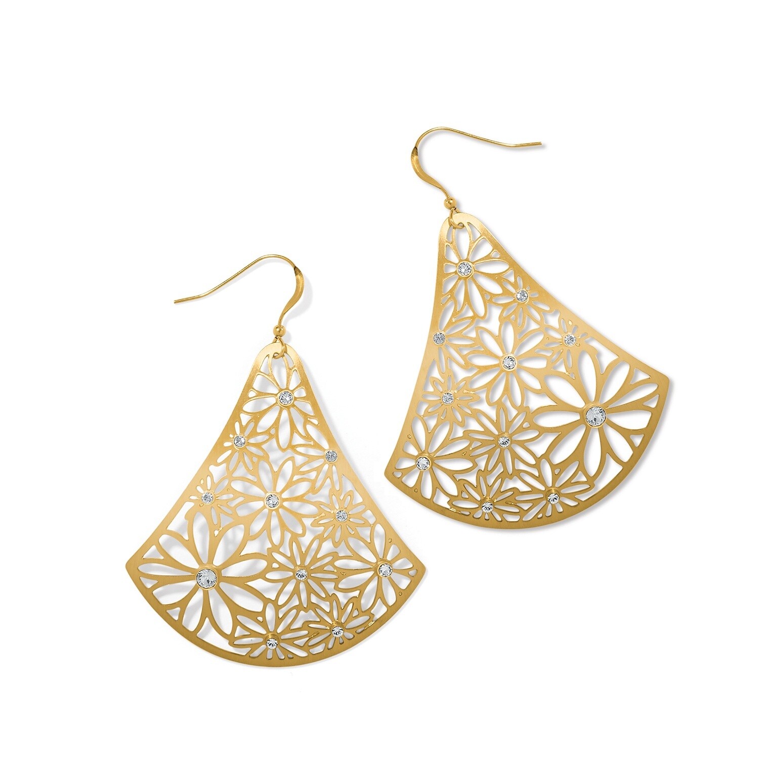 Trillion French Wire Earrings, Colour: Gold