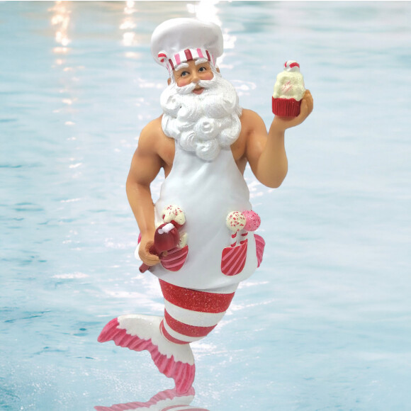 Baking Santa Merman Ornament