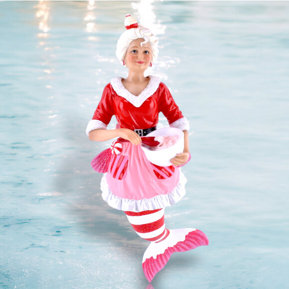 Santa&#39;s Head Baker Mermaid Ornament