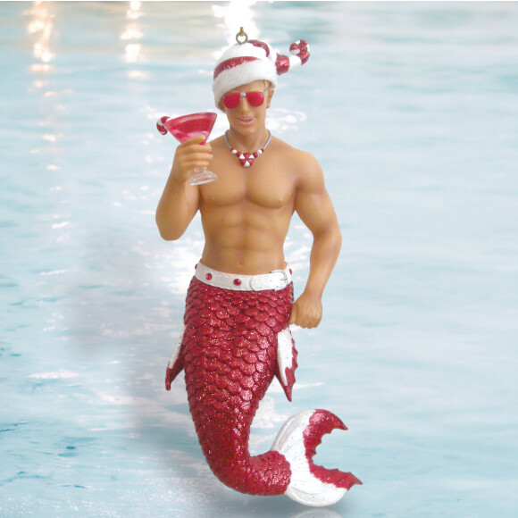 Candy Cane Merman Ornament