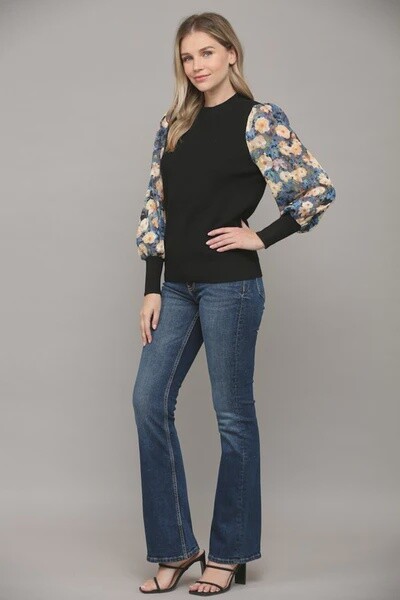 Floral Mesh Sweater