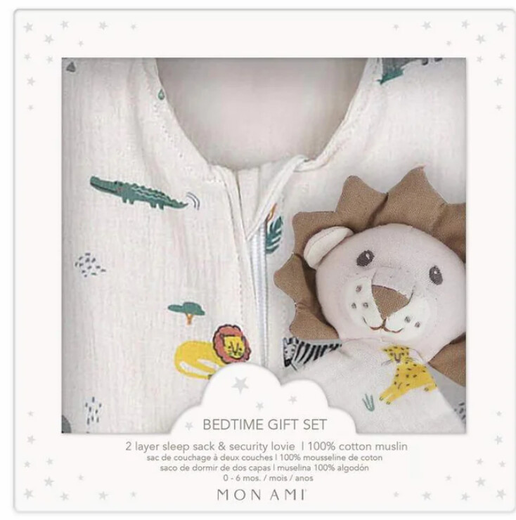 ANIMAUX DE SAFARI SLEEP SACK AND LOVIE GIFT SET