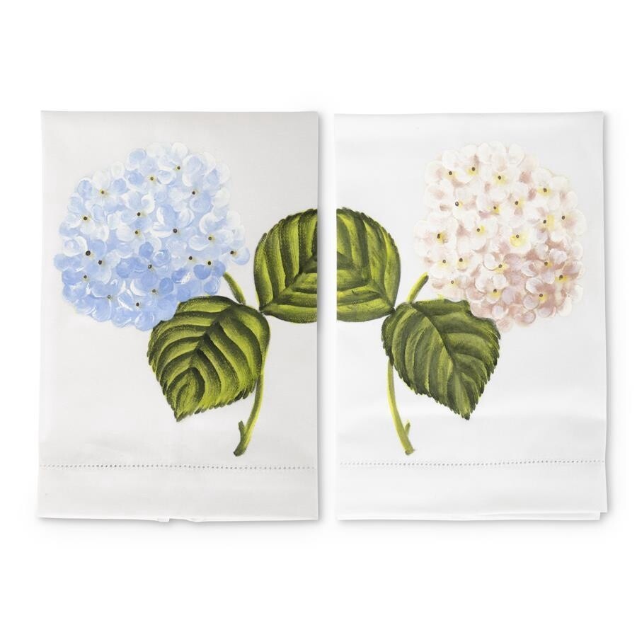 Hydrangea Hand Painted Cotton Guest Towels