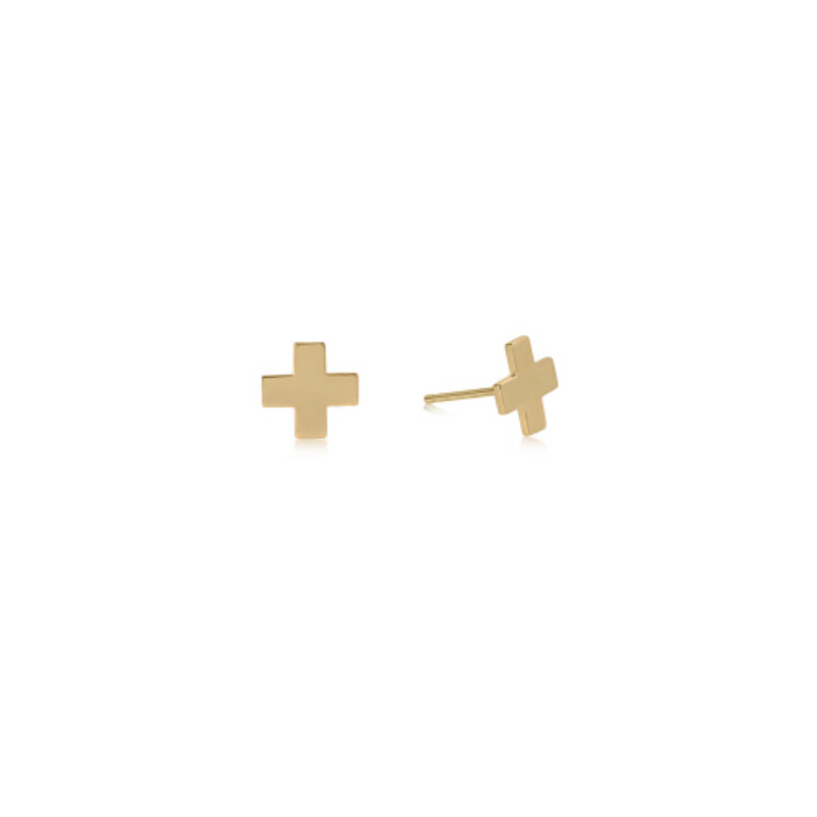 Signature Cross Stud - Gold