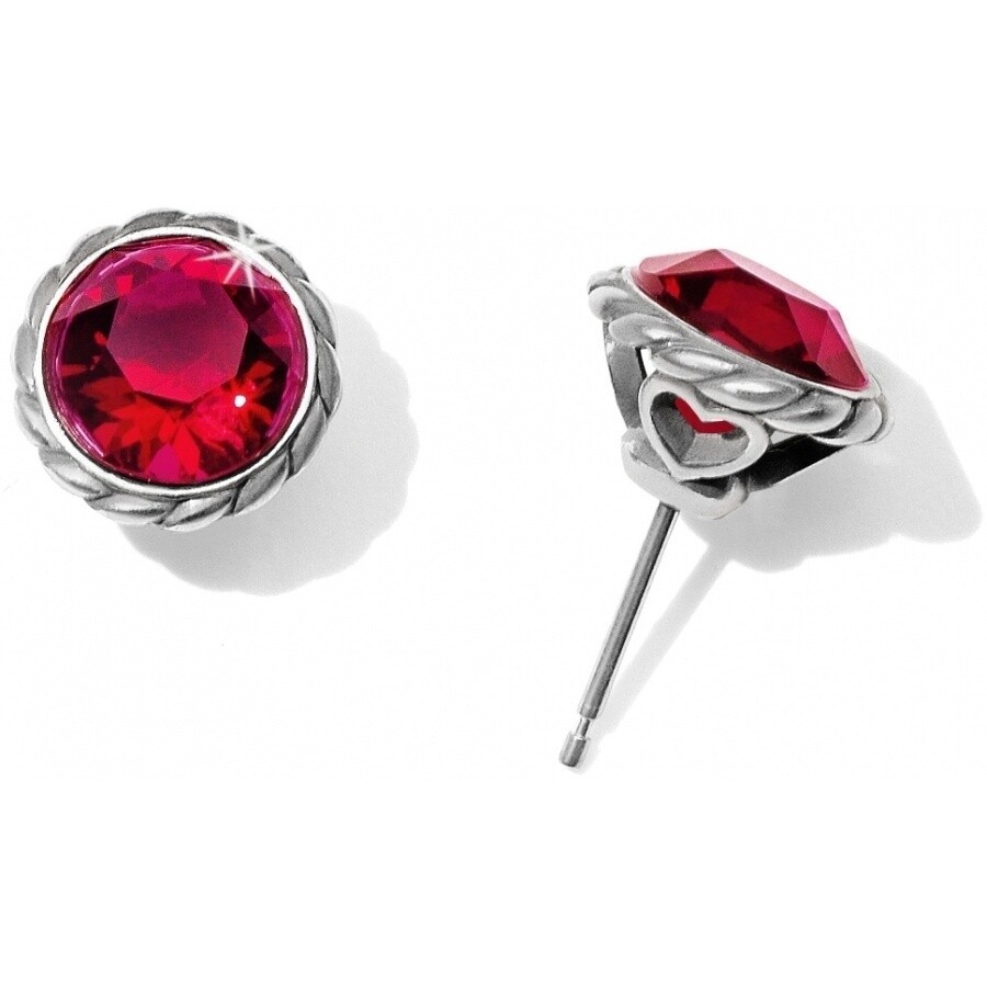 Iris Stud Earrings, Colour: Ruby