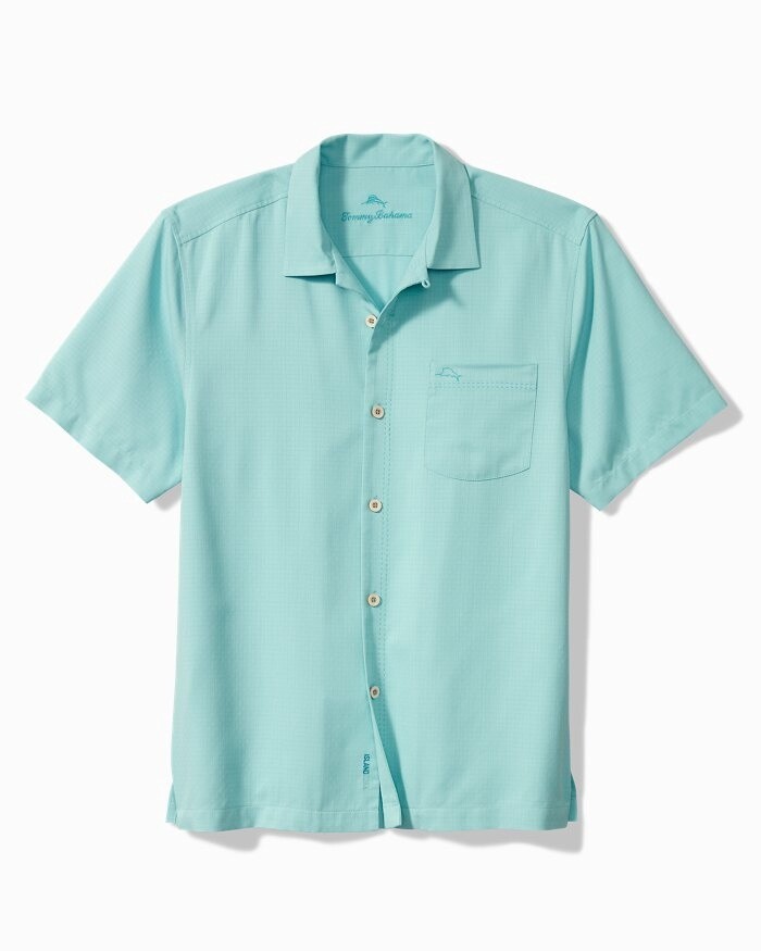 Coastal Breeze Check Camp Shirt, Size: Medium, Colour: Hummingbird Blue