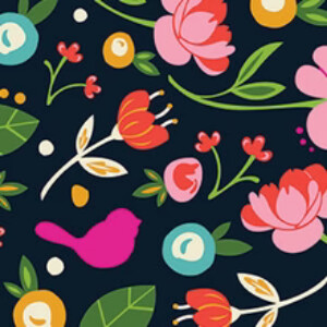 Nora Fleming Cocktail Napkins, Description: Pink Birdies