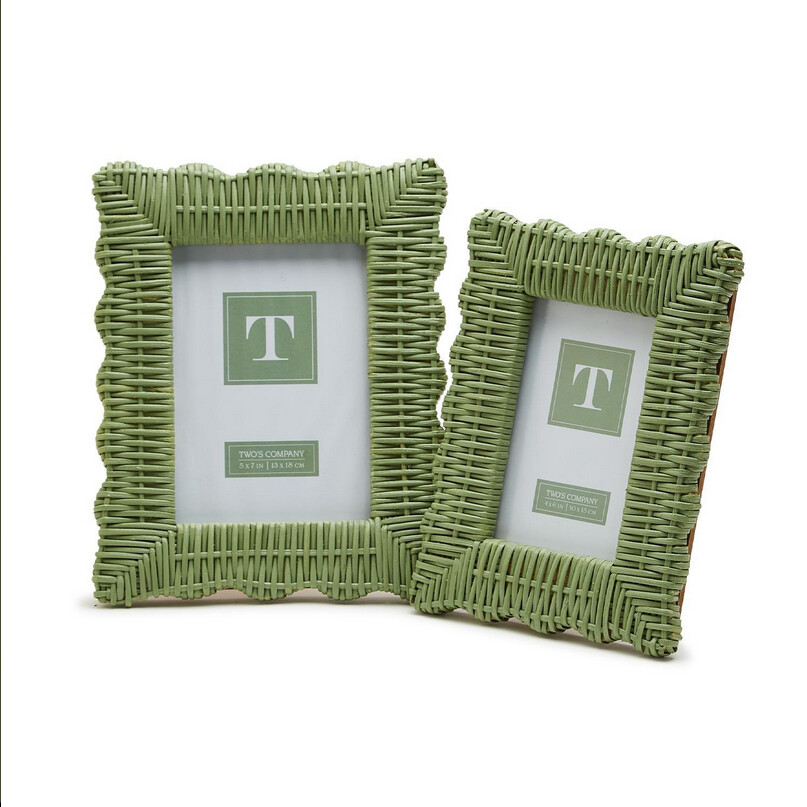 Green Wicker Weave Photo Frame