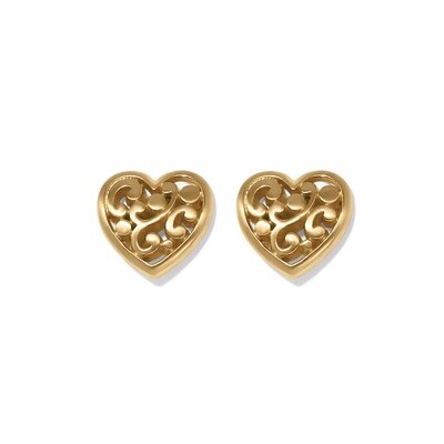 Contempo Heart Post Earrings- Gold