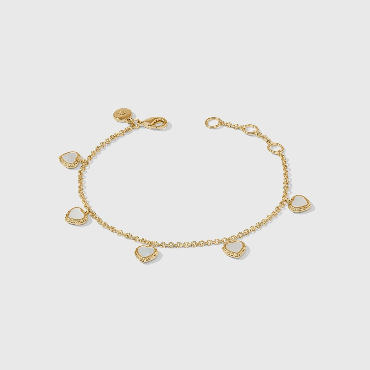 Heart Delicate Charm Bracelet - Mother of Pearl
