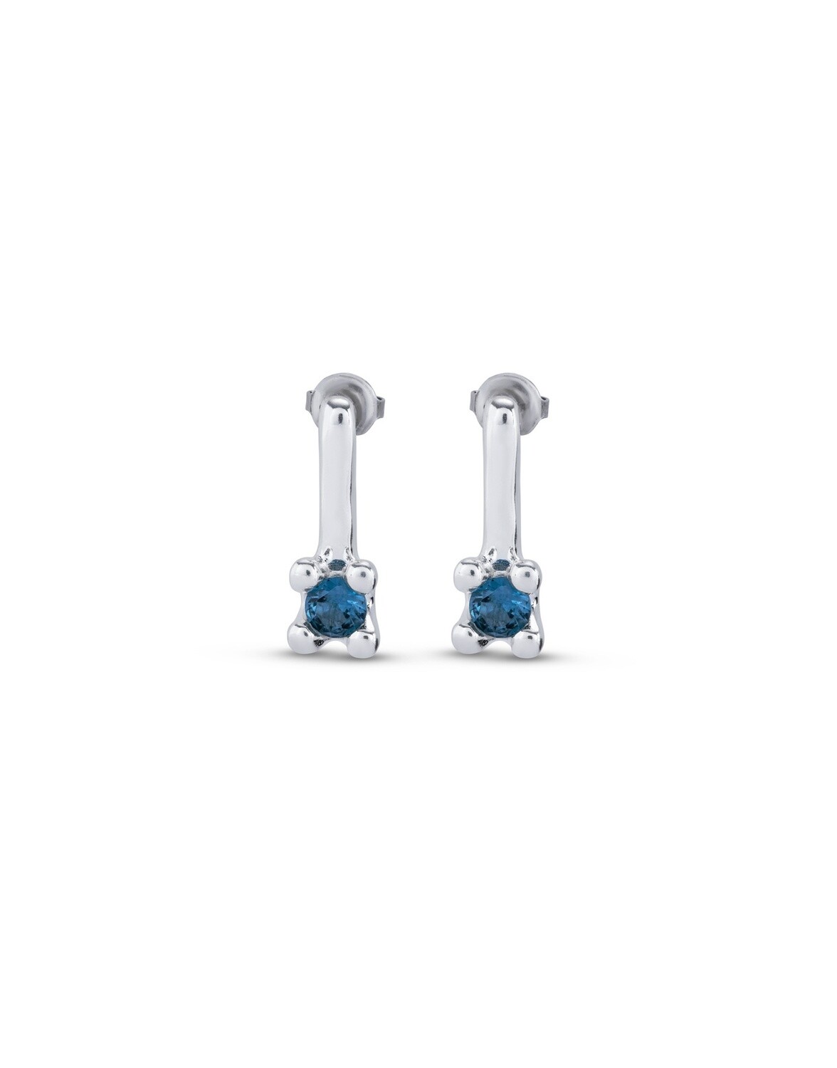 Divine Aqua Stone Earrings, Colour: Silver