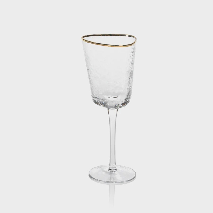 Aperitivo Triangular Wine Glass, Colour: Gold Rim