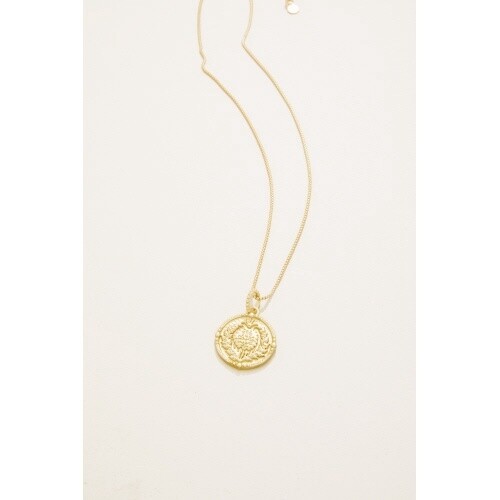 Damask Coin Necklace 18&quot; Gold
