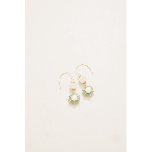 Chechessee Earrings White/Jade