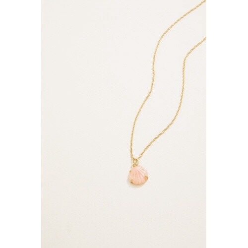 Carved Shell Necklace 18&quot; Coral