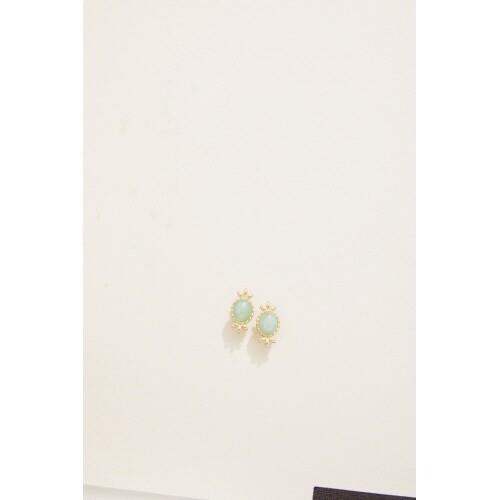 Nara Oval Stud Earrings Seafoam