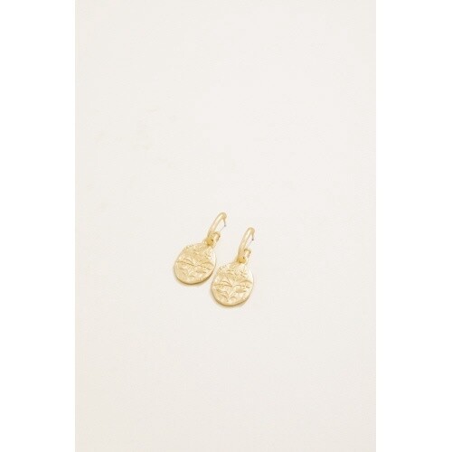 Damask Coin Convertible Hoop Earrings Gold