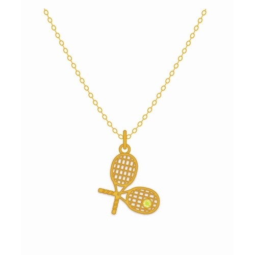 SPLASH Tennis Racket Necklace 17&quot; Lime