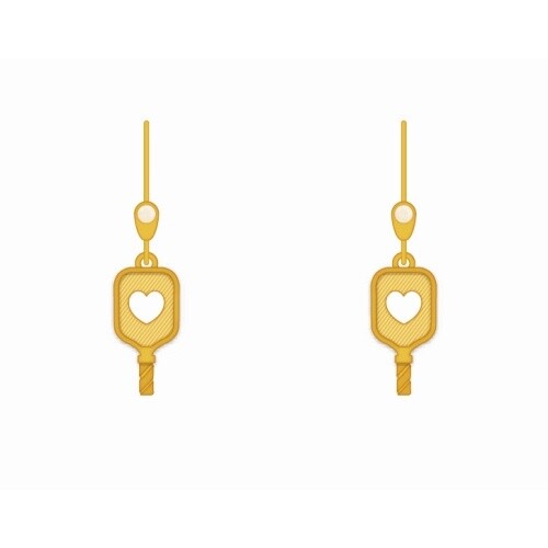 SPLASH Pickleball Paddle Earrings Gold