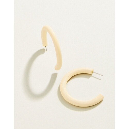 Wood Hoop Earrings Natural