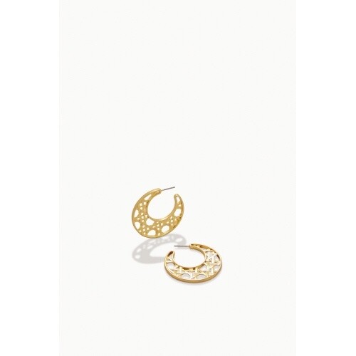 Cane Hoop Earrings Gold