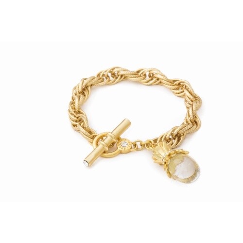 Pineapple Bauble Toggle Bracelet Gold
