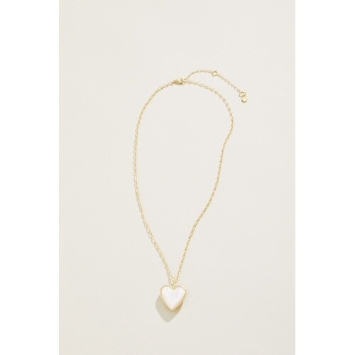 Full Heart Necklace 18&quot; Mother-of-Pearl