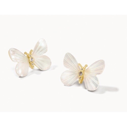 Monarch Carved Earrings Mother-of-Pearl