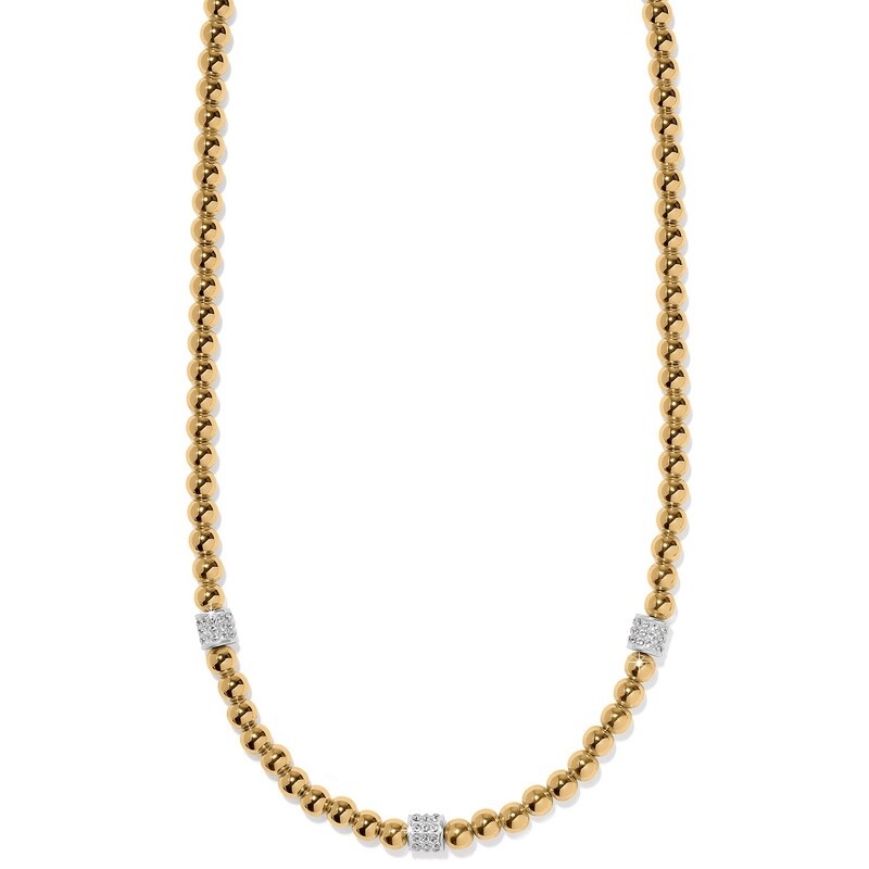 Meridian Petite Beads Station Necklace-Gold
