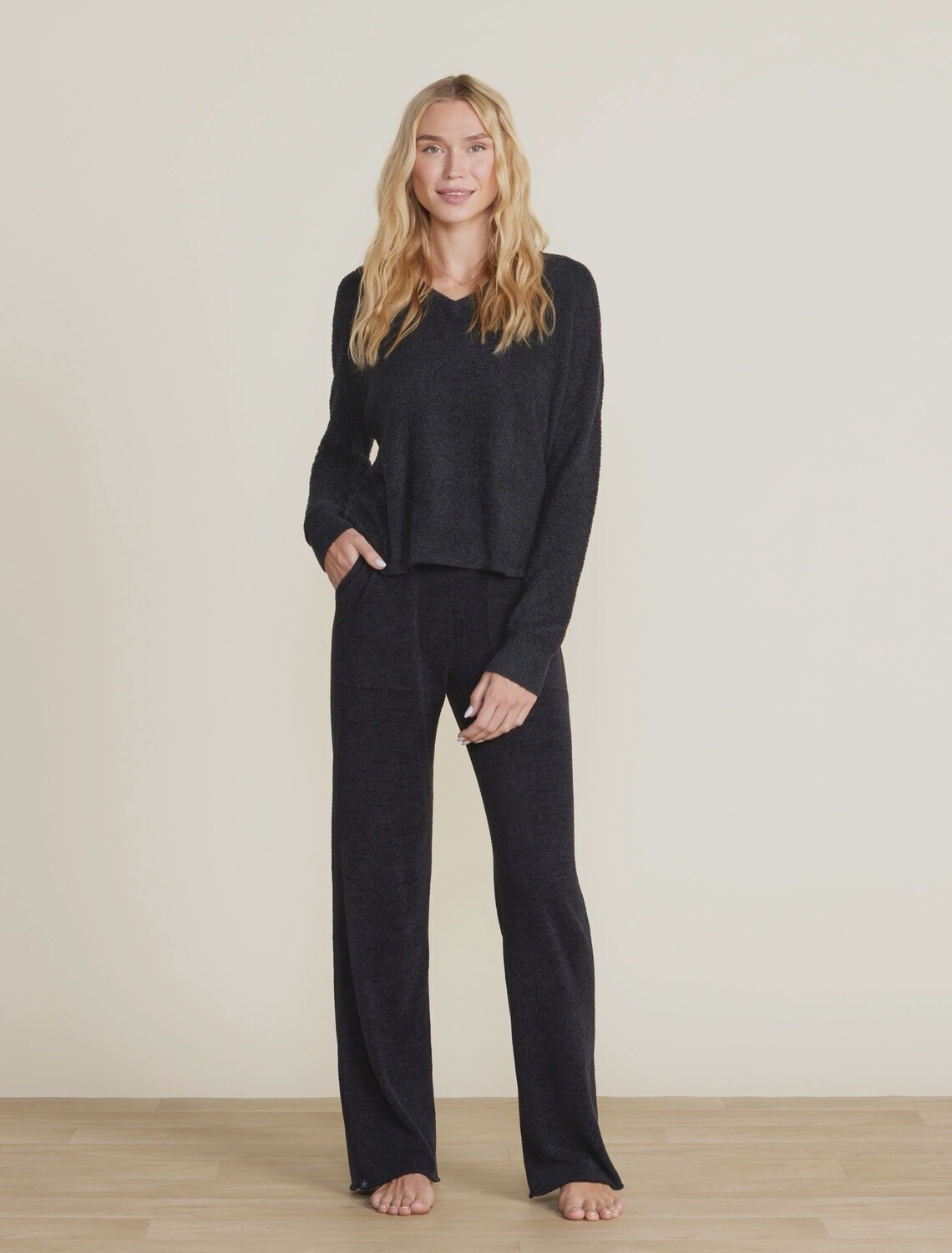 CozyChic Lite® Diamond Pointelle Pullover, Size: XS, Colour: Black
