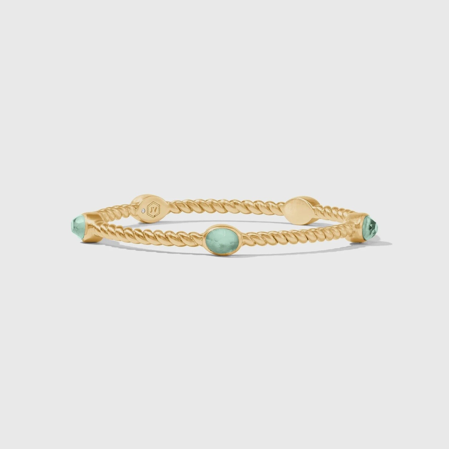 Nassau Stone Bangle, Colour: Iridescent Aquamarine Blue, Size: Small