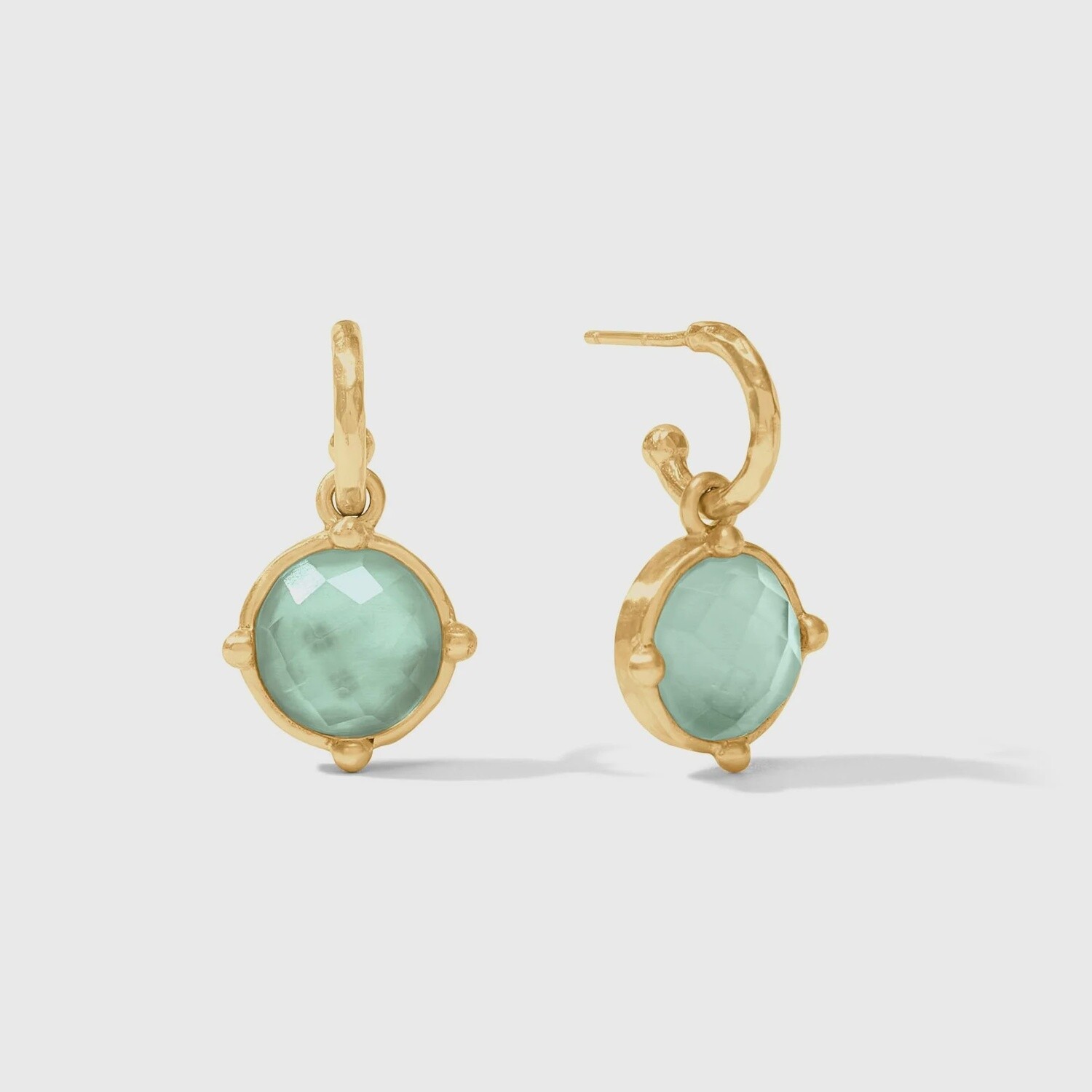 Honeybee Hoop &amp; Charm Earring, Colour: Iridescent Aquamarine Blue