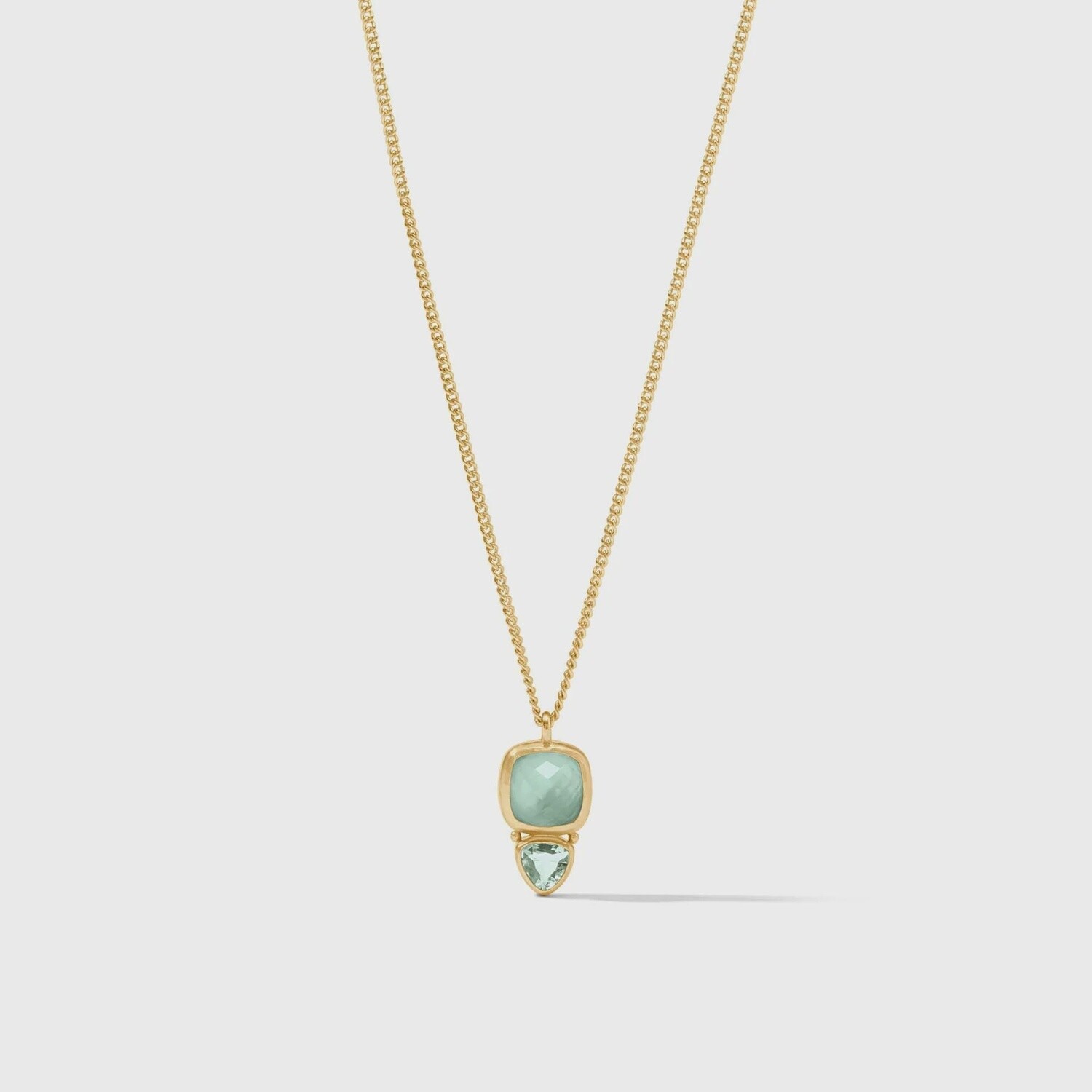 Aquitaine Duo Delicate Necklace, Colour: Iridescent Aquamarine Blue