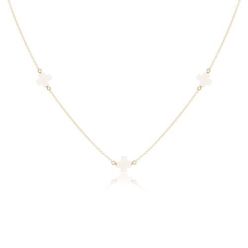 17&quot; Choker Simplicity Chain Gold - Signature Cross Off-White0