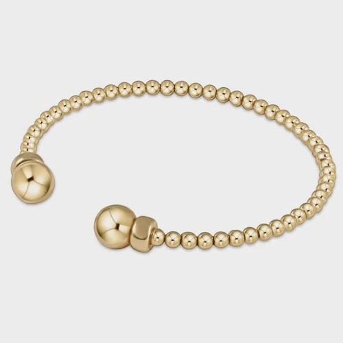 Classic gold 3mm bead cuff - gold