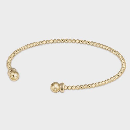 Classic gold 2mm bead cuff - gold