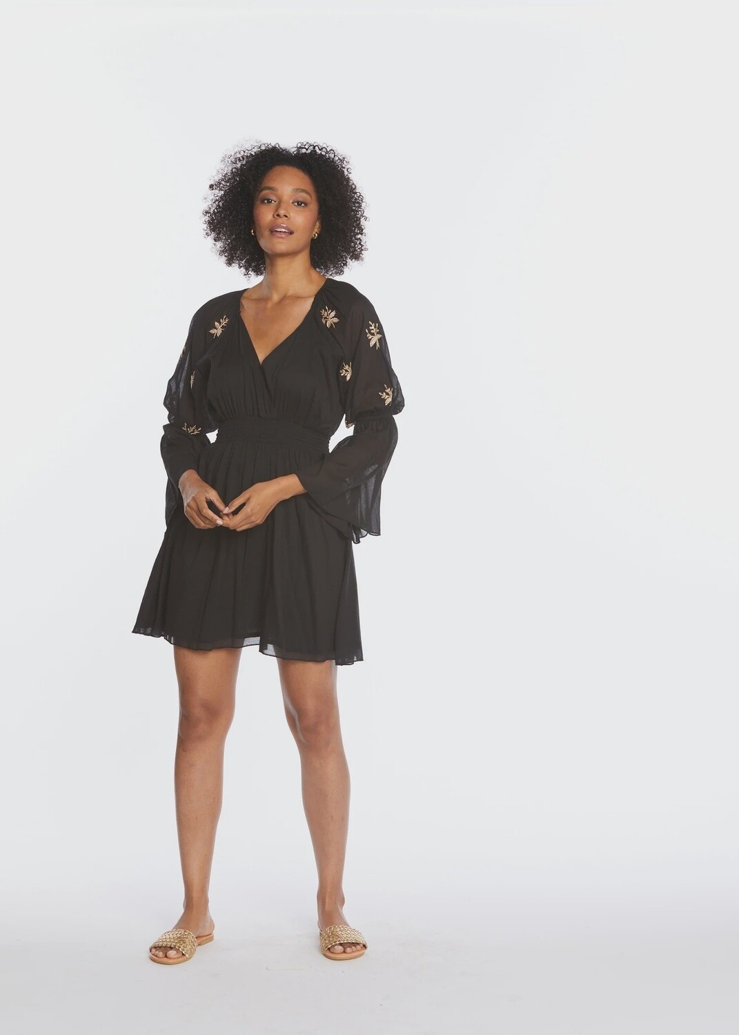 Golden Flower Short Dress