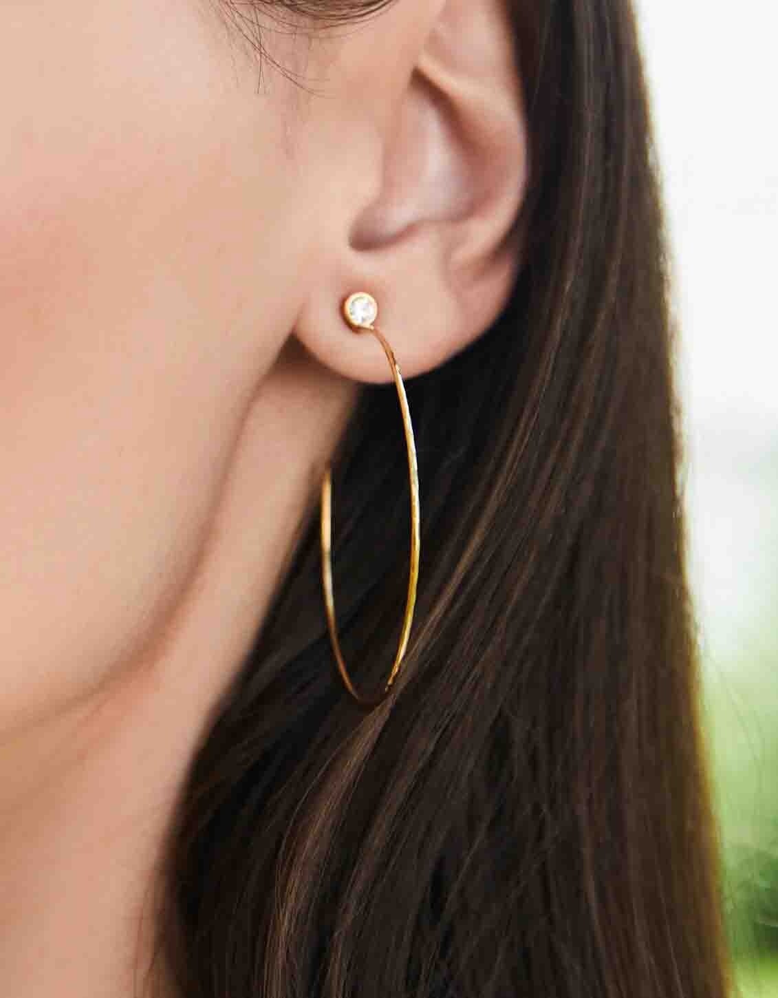 SP Ultrathin Hoop Earrings 45mm Crystal
