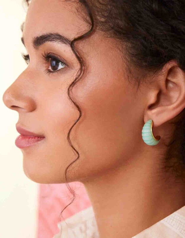 Carved Hoop Earrings Jade