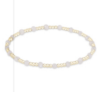Gemstone Gold Sincerity Pattern 3mm Bead Bracelet - Moonstone