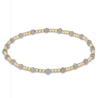 Gemstone Gold Sincerity Pattern 3mm Bead Bracelet - Labradorite