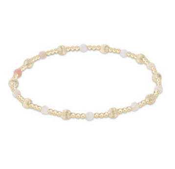 Dignity Sincerity Pattern 4mm Bead Bracelet - Pink Opal