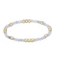 Worthy Pattern 3mm Bead Bracelet - Aquamarine