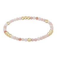 Worthy Pattern 3mm Bead Bracelet - Pink Opal